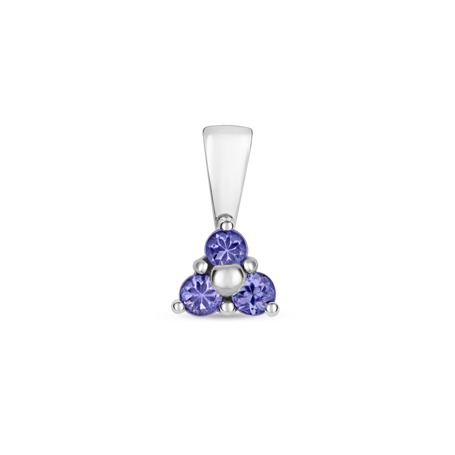 TANZANITE 3 STONE PENDANT IN 9CT WHITE GOLD