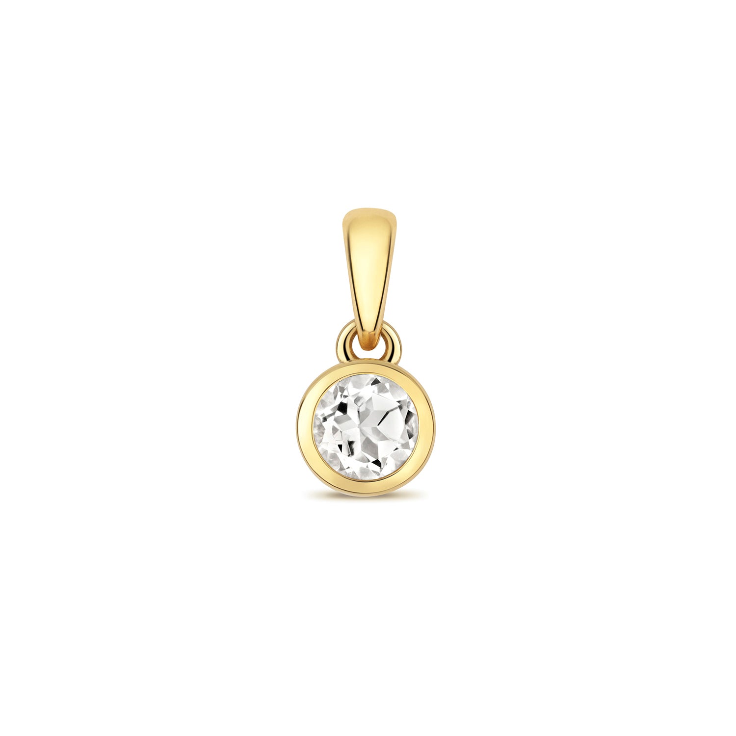 WHITE TOPAZ RUBOVER PENDANT IN 9CT GOLD
