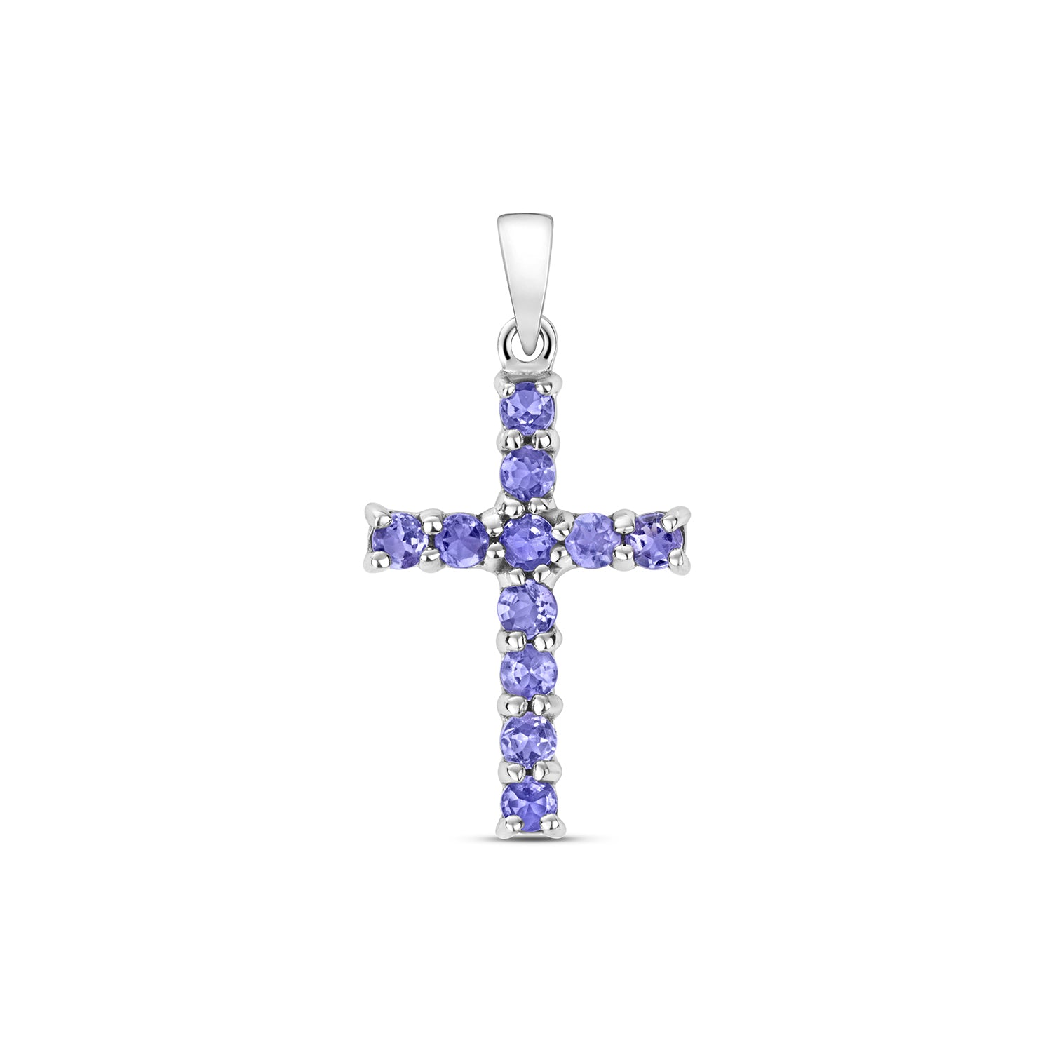 TANZANITE CROSS PENDANT IN 9CT GOLD