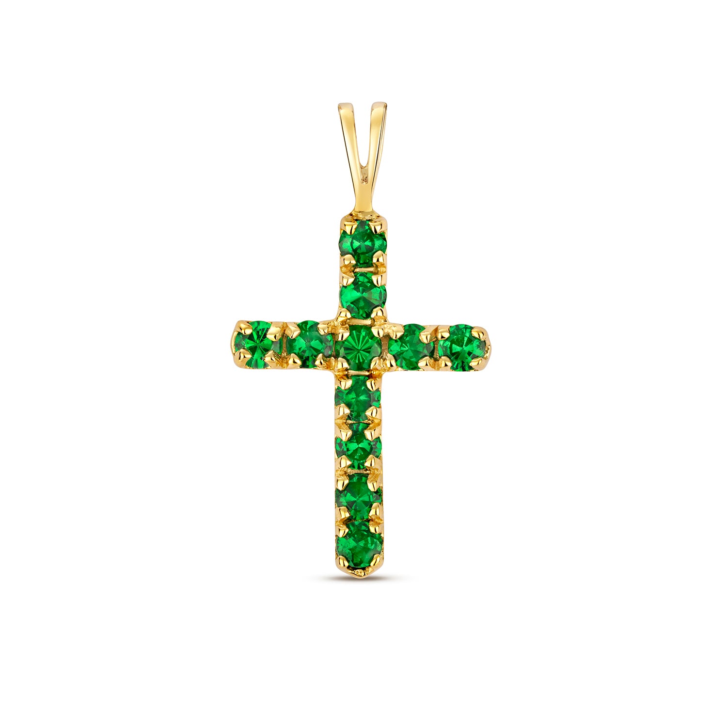 TSAVORITE CROSS PENDANT IN 9CT GOLD