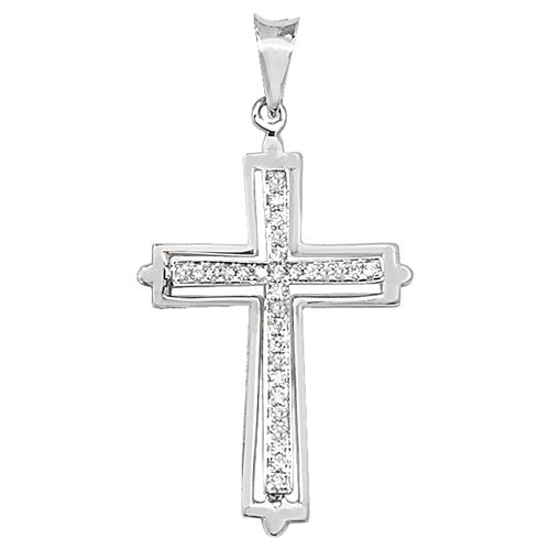 DIAMOND CROSS IN 18CT WHITE GOLD