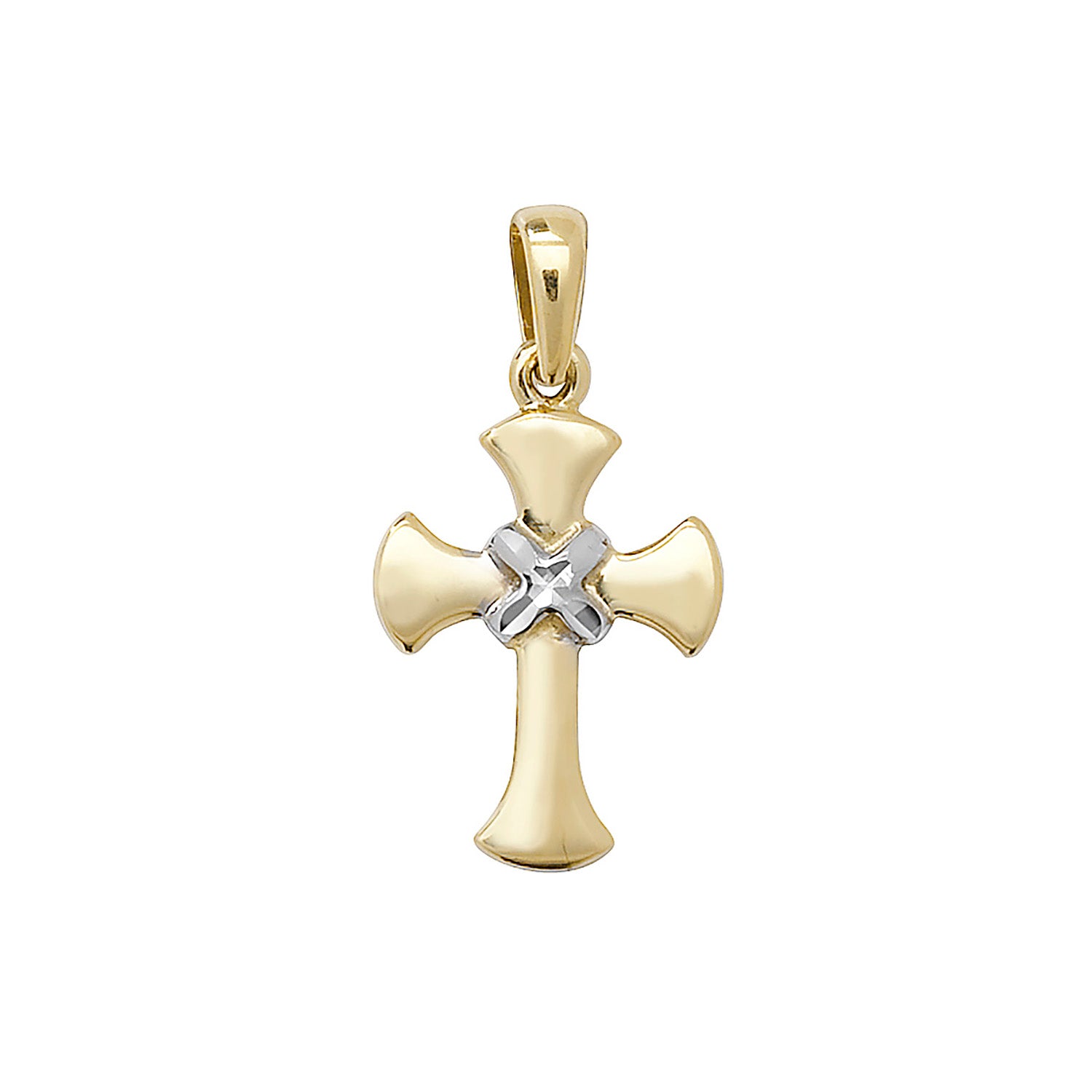 9CT GOLD 2 TONE CROSS PENDANT