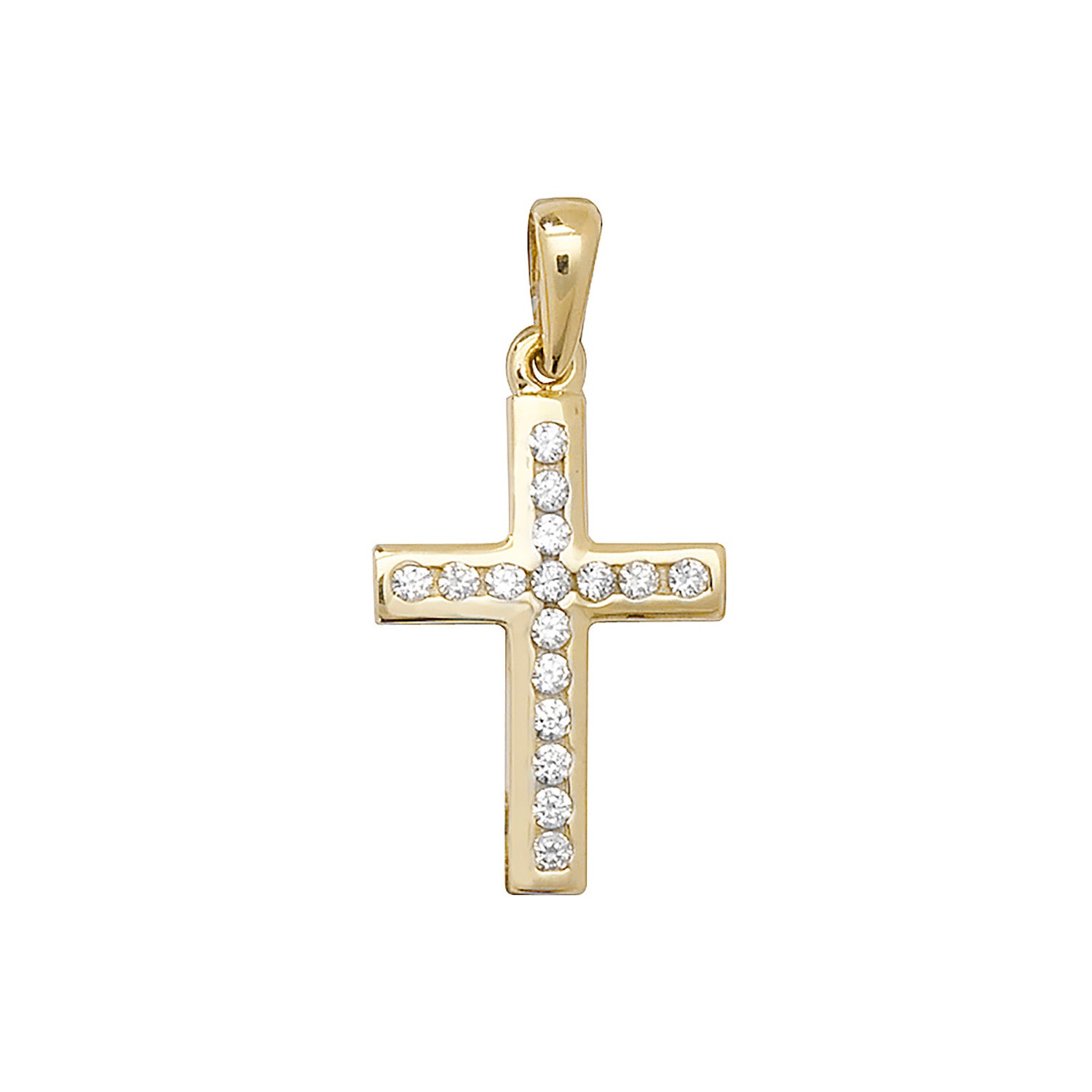 9CT GOLD CZ CROSS PENDANT