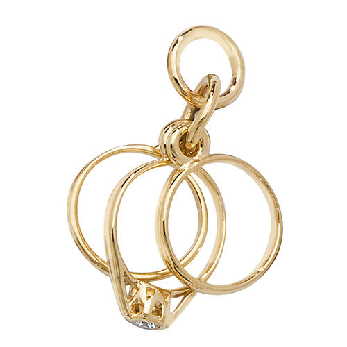 9CT GOLD TRIPLE RING PENDANT