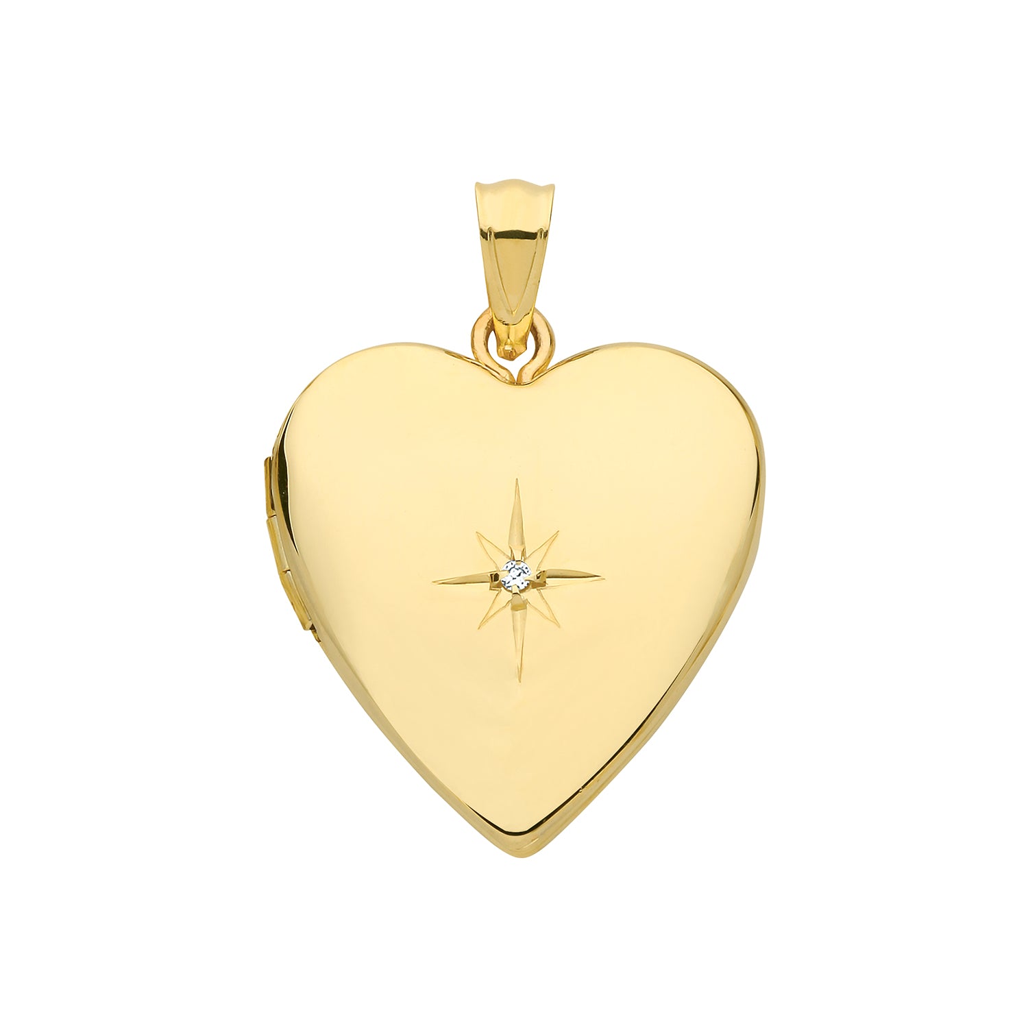 9CT GOLD HEART DIAMOND SET LOCKET