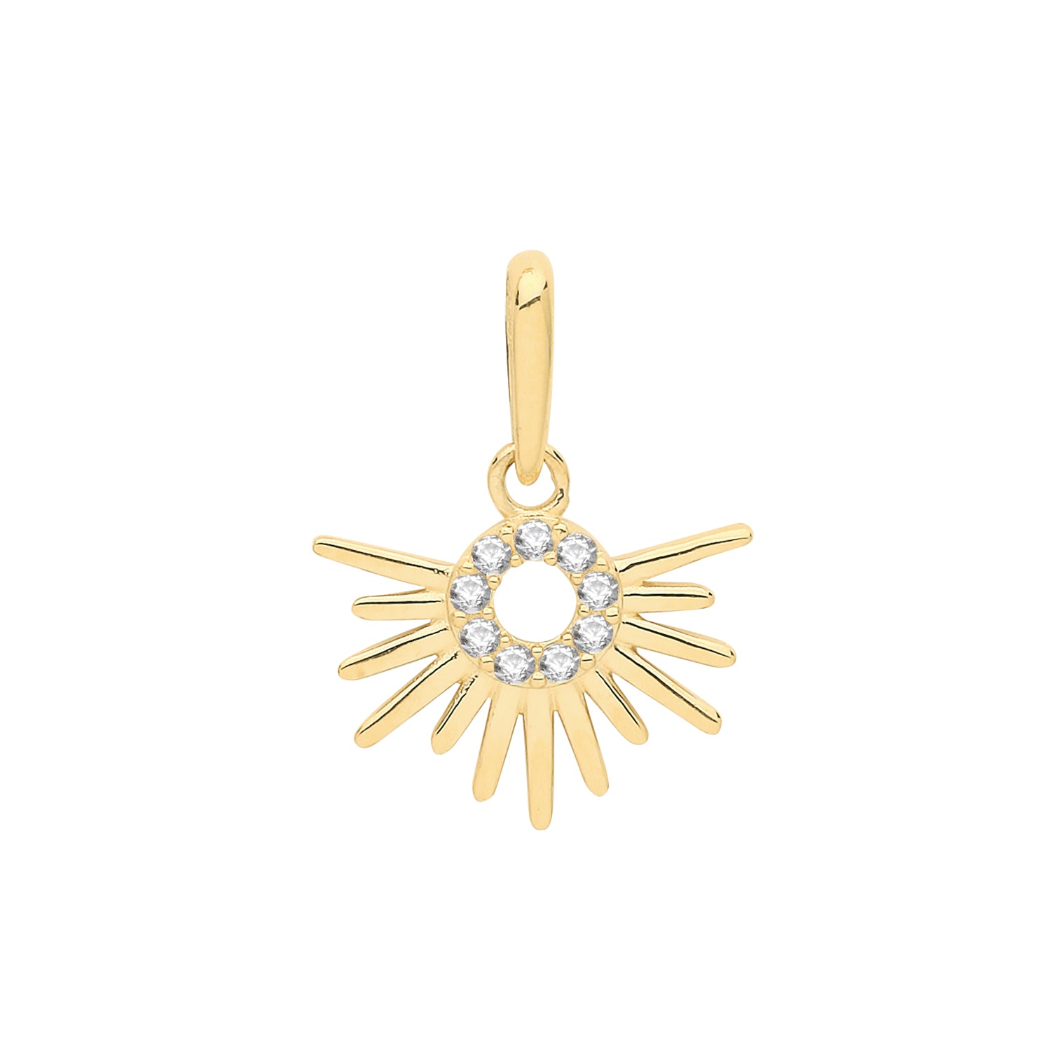 9CT GOLD CZ SUN RISE CHARM