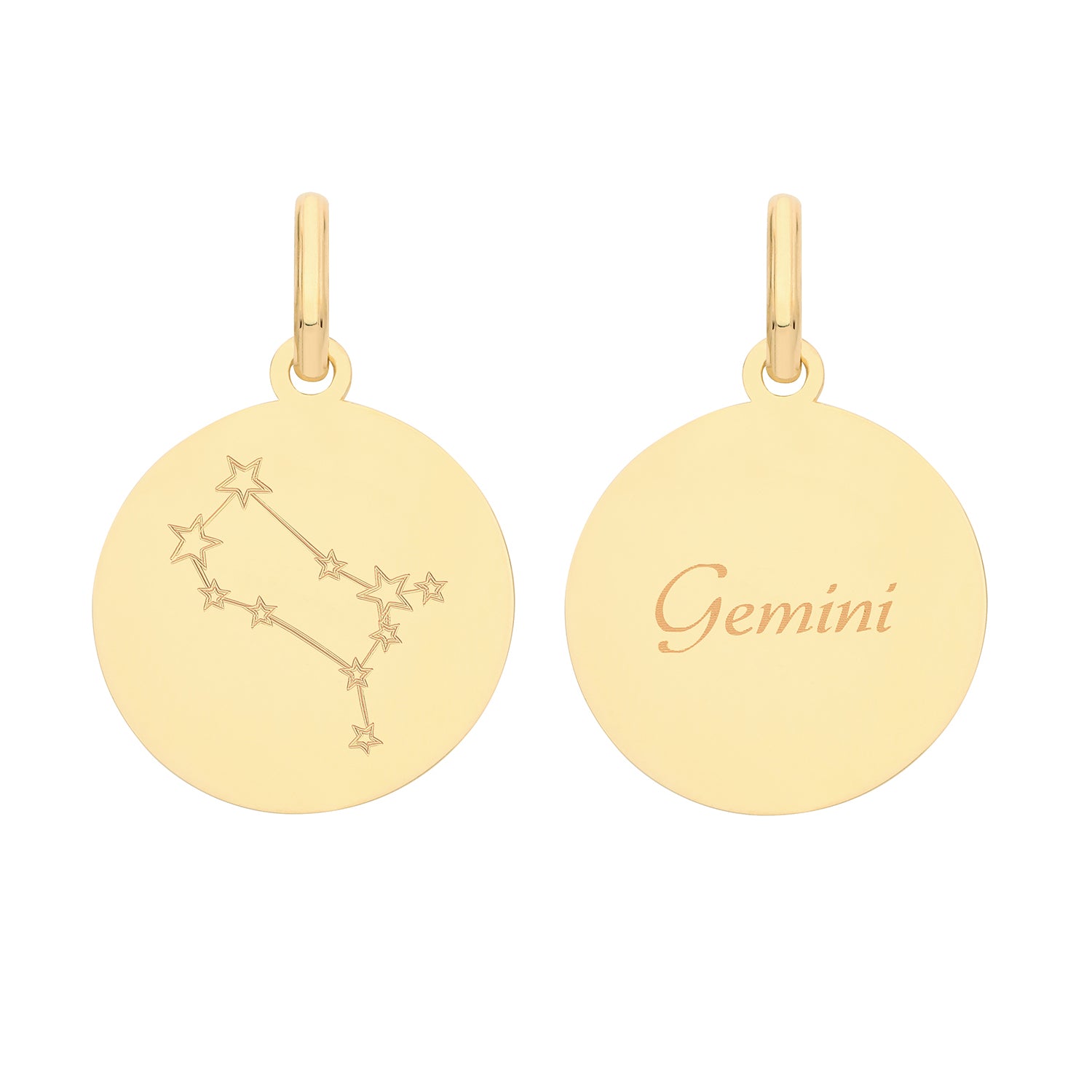 9CT GOLD ZODIAC CONSTELLATION GEMINI PENDANT