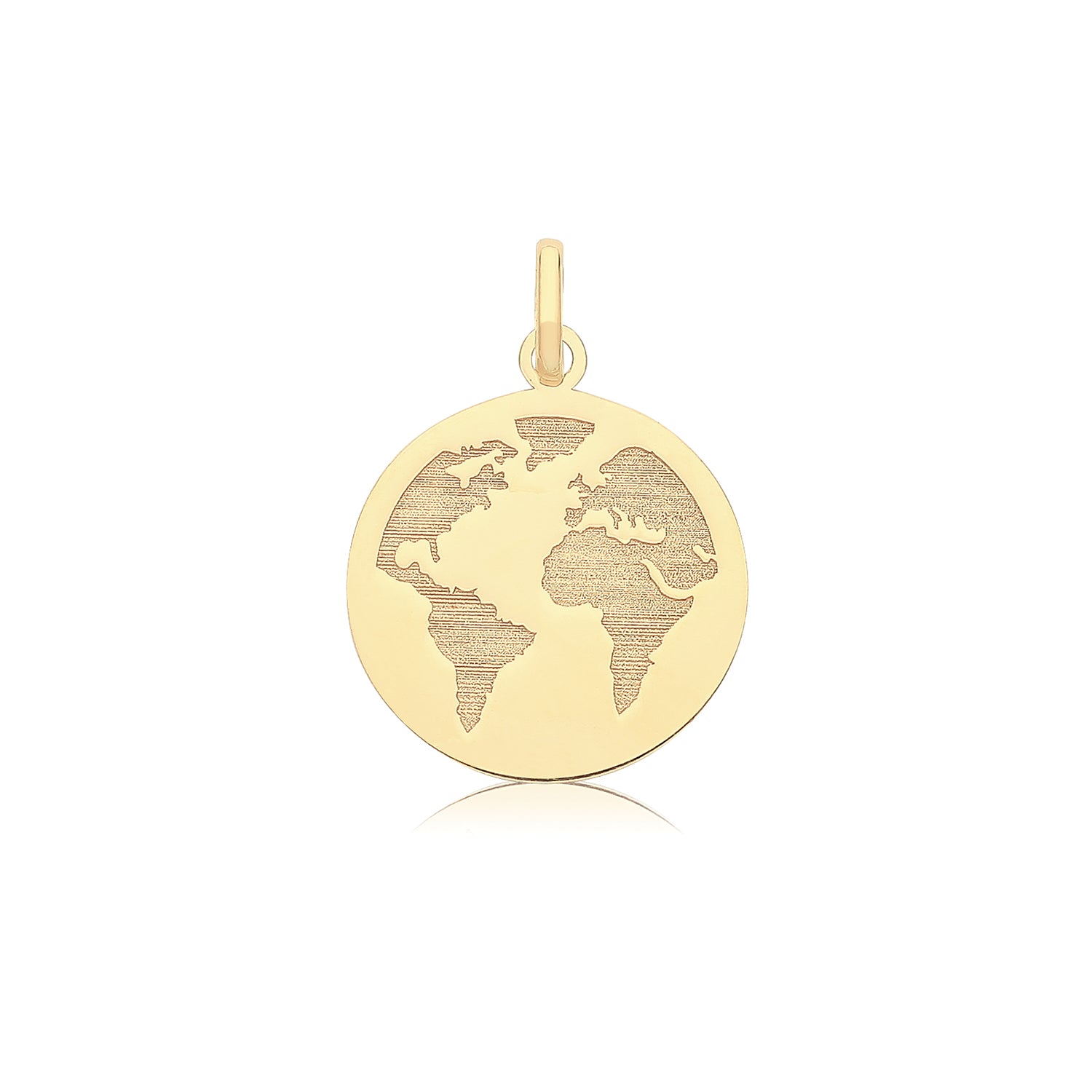 9CT GOLD ENGRAVED WORLD PENDANT