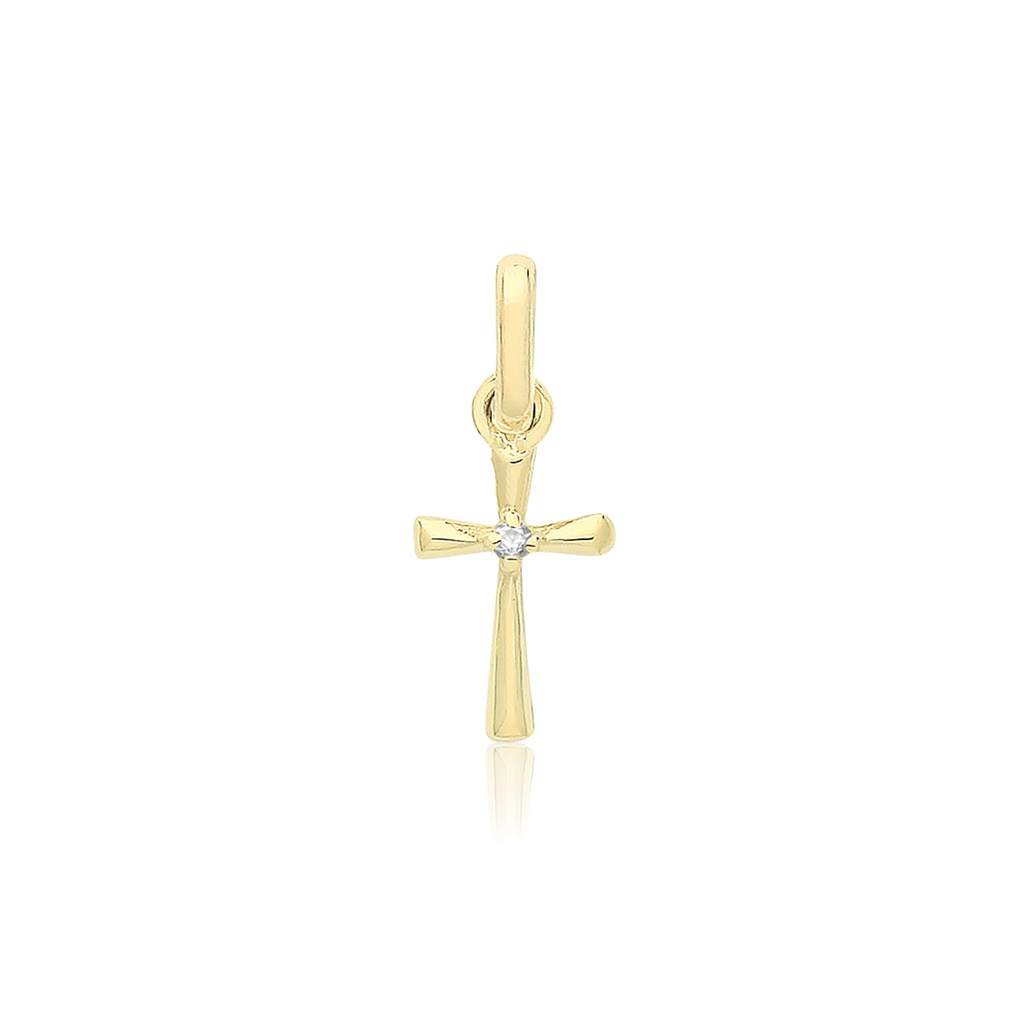 9CT GOLD CROSS PENDANT WITH CZ