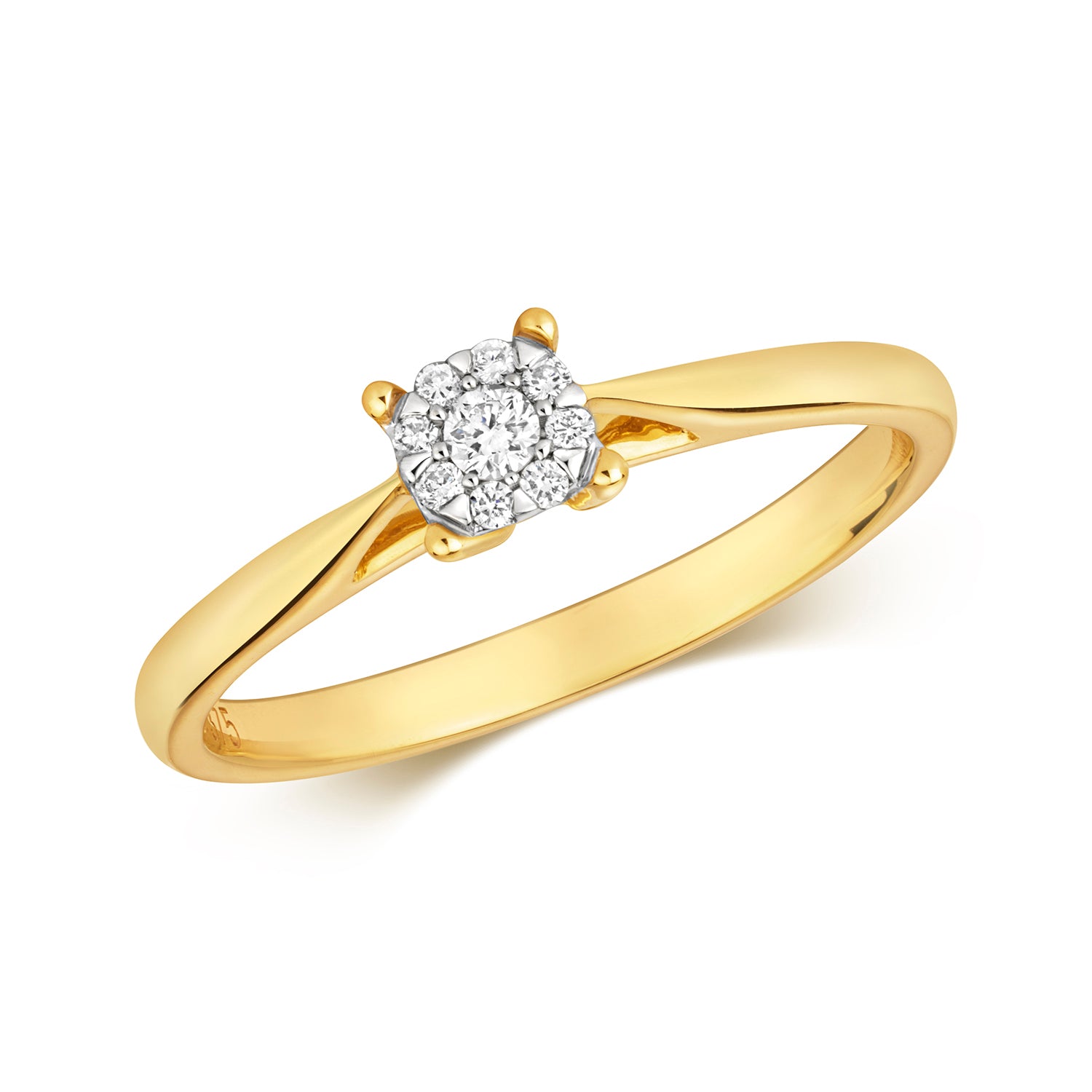 DIAMOND BRILLIANT SET ENGAGEMENT RING IN 9CT GOLD