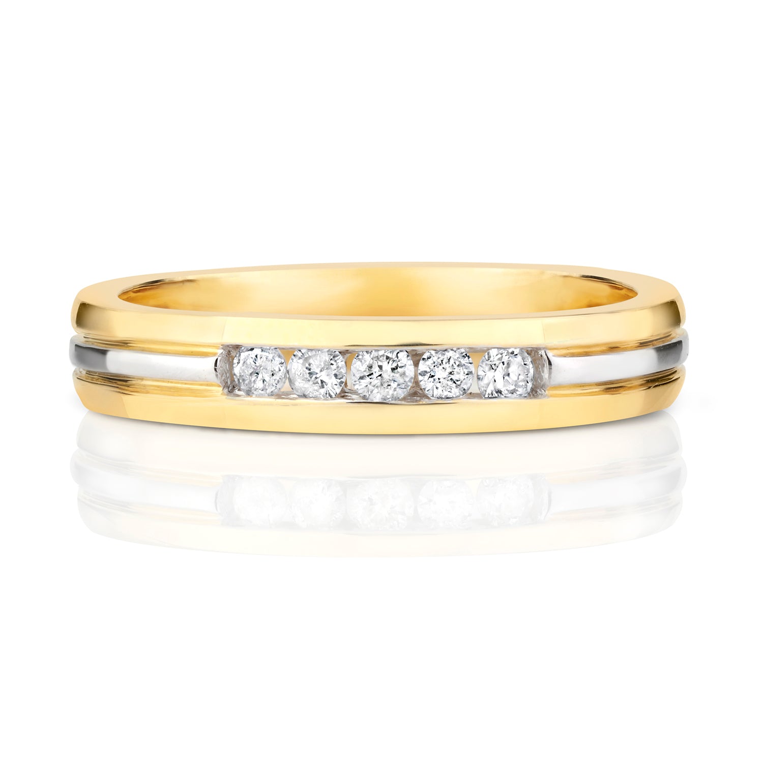 DIAMOND CHANNEL SET BAND IN 9CT GOLD