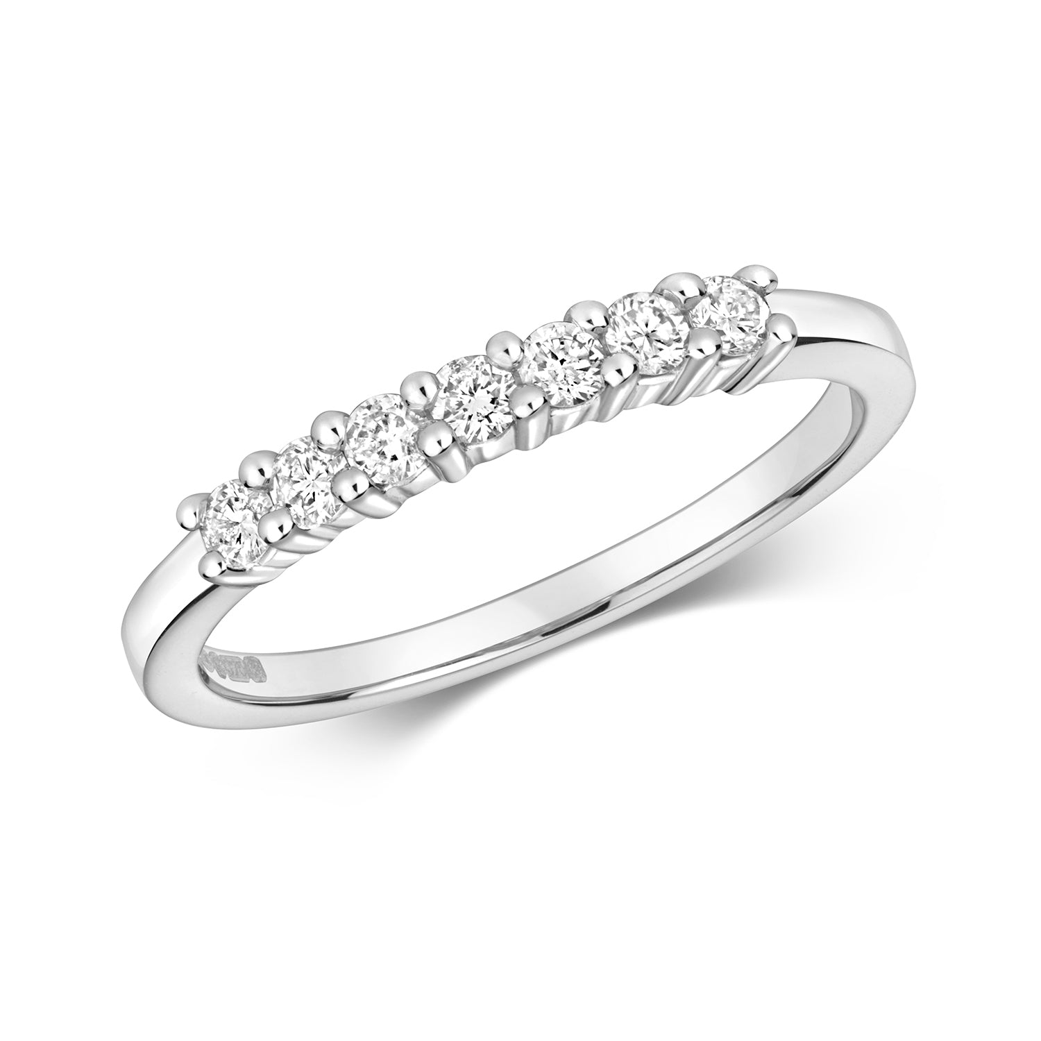 DIAMOND 7 STONE ETERNITY RING IN 9CT WHITE GOLD