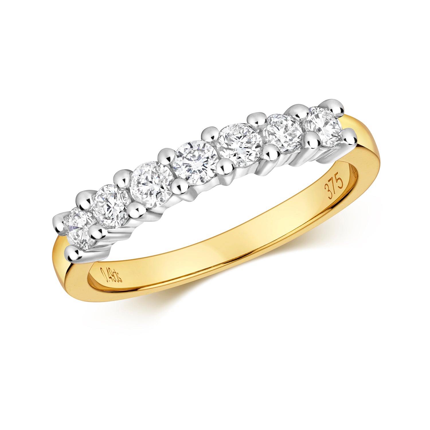 DIAMOND 7 STONE ETERNITY RING IN 9CT GOLD