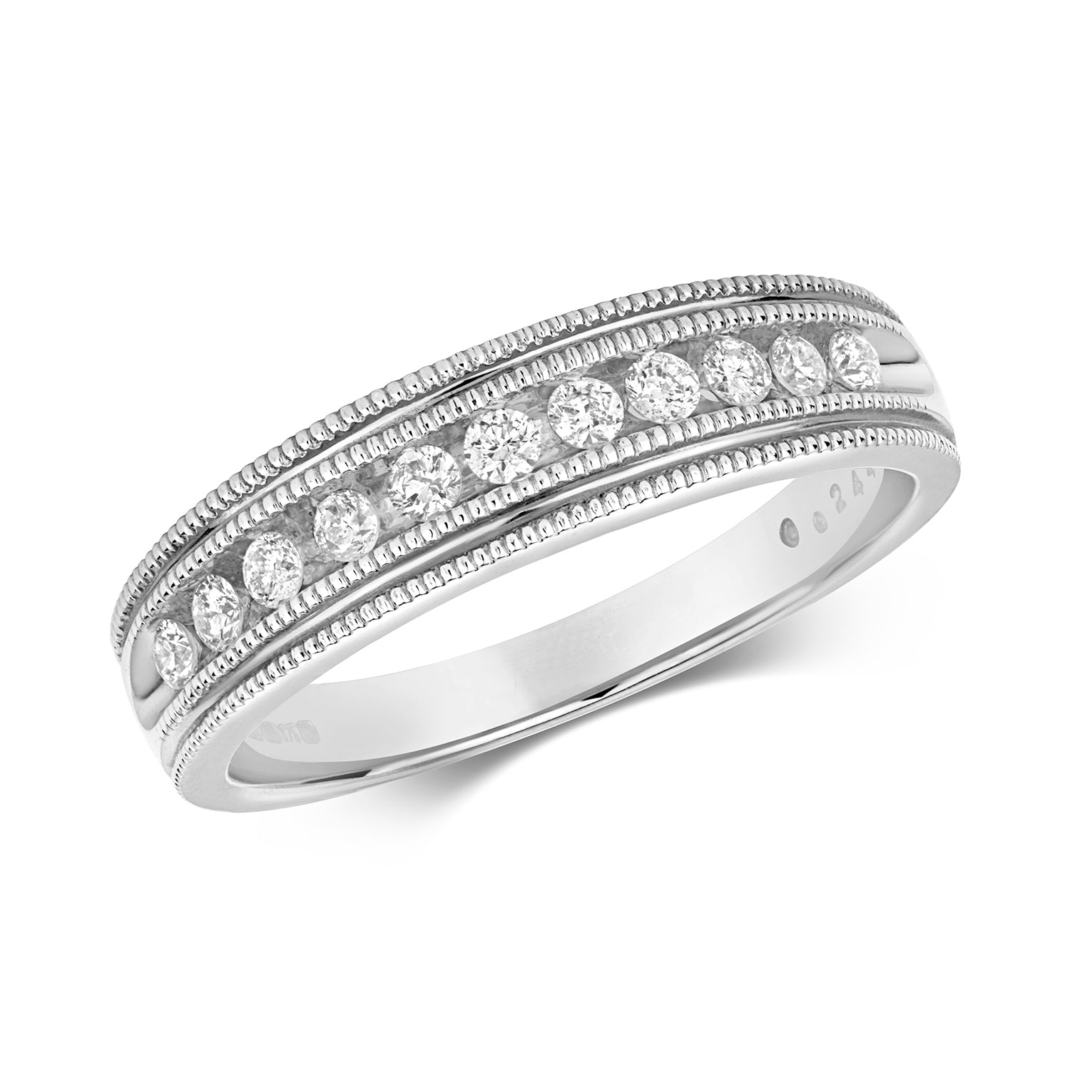 DIAMOND HALF ETERNITY RING IN 9CT WHITE GOLD