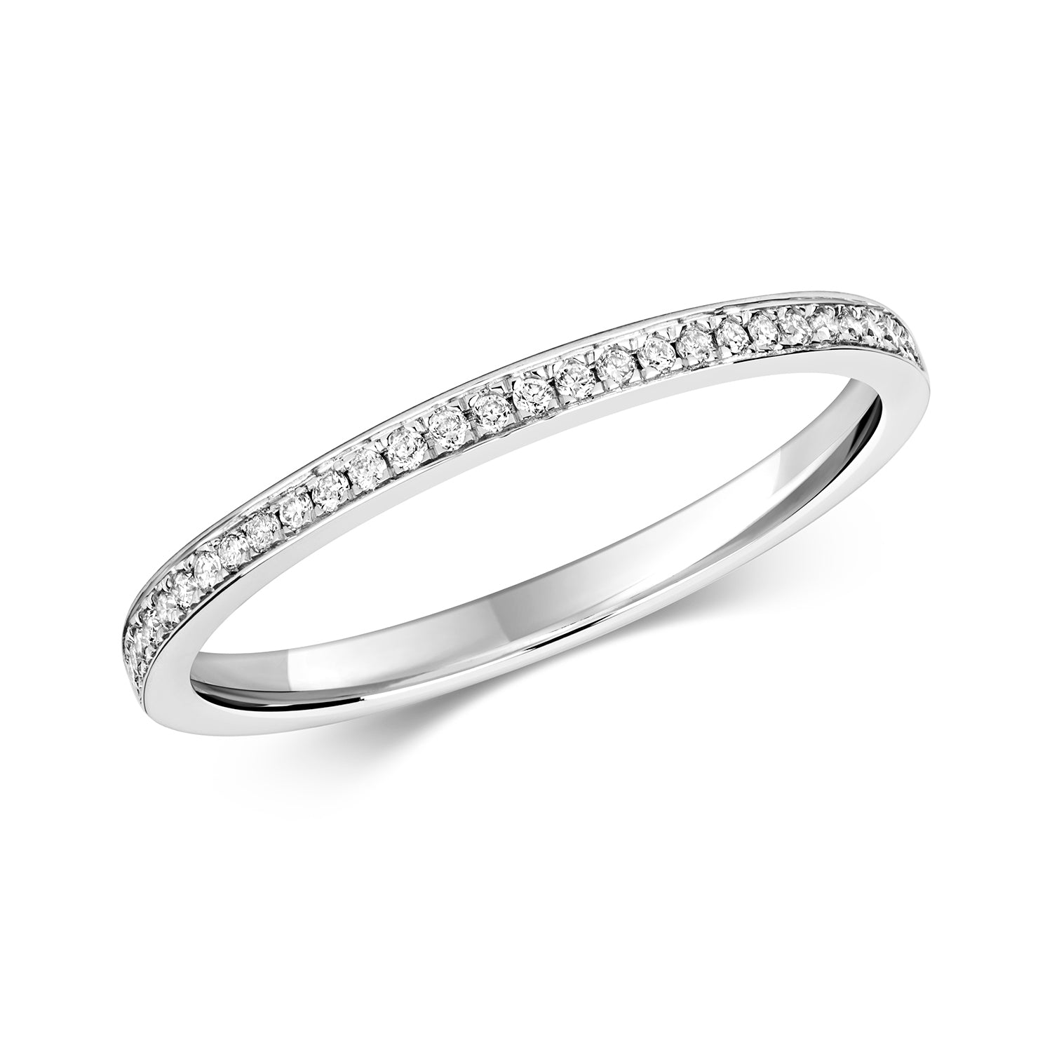 DIAMOND GRAIN SET ETERNITY RING IN 9CT WHITE GOLD