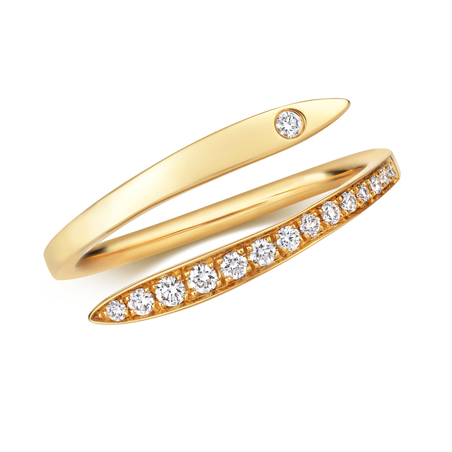 DIAMOND CROSSOVER RING IN 18CT GOLD
