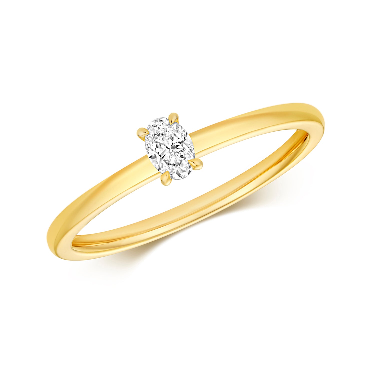 DIAMOND OVAL CUT SOLITAIRE RING IN 18CT GOLD