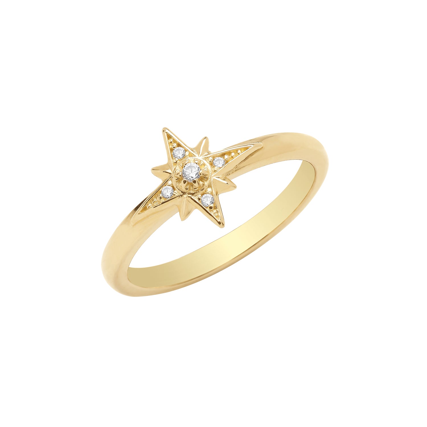 9CT GOLD STARBURST RING