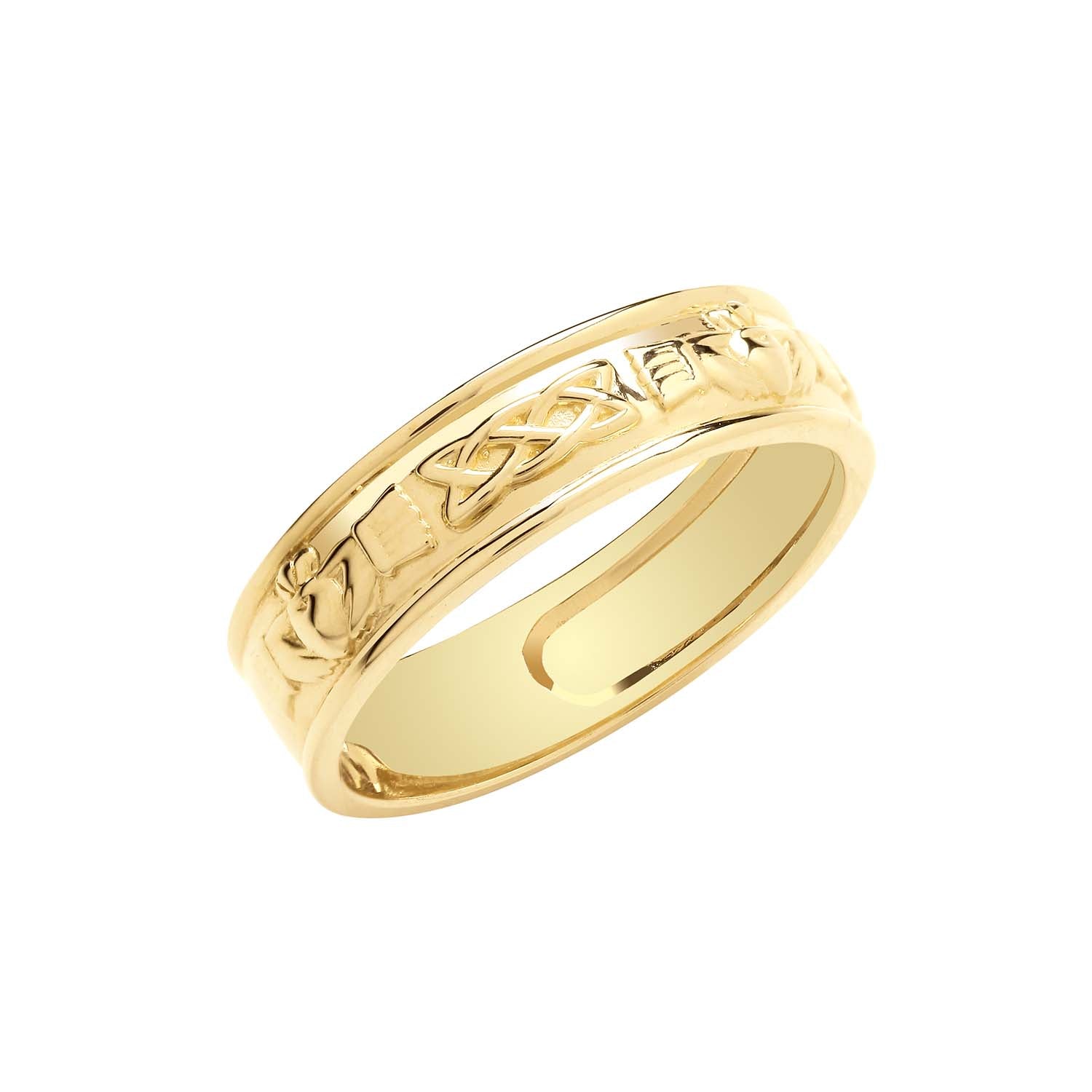 9CT GOLD CLADDAGH RING