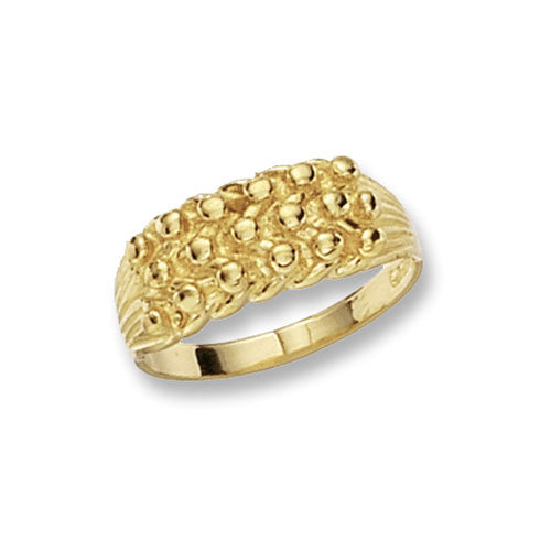 9CT GOLD 3 ROW KEEPER RING