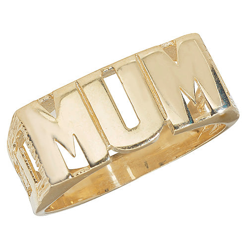 9CT GOLD CURB DESIGN MUM RING