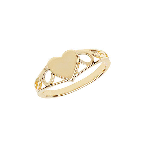 9CT GOLD BABIES' HEART SIGNET RING