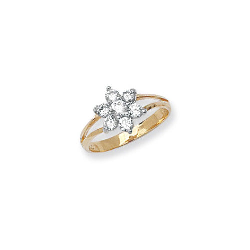 9CT GOLD BABIES' CZ CLUSTER RING