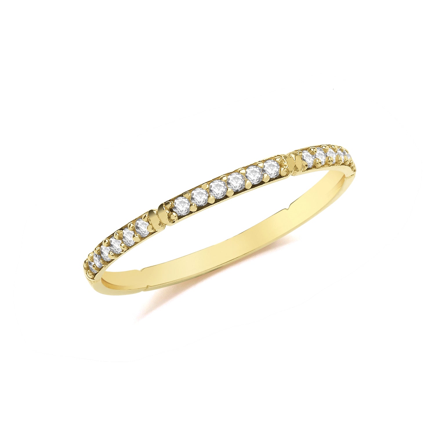 9CT GOLD CZ HALF ETERNITY RING