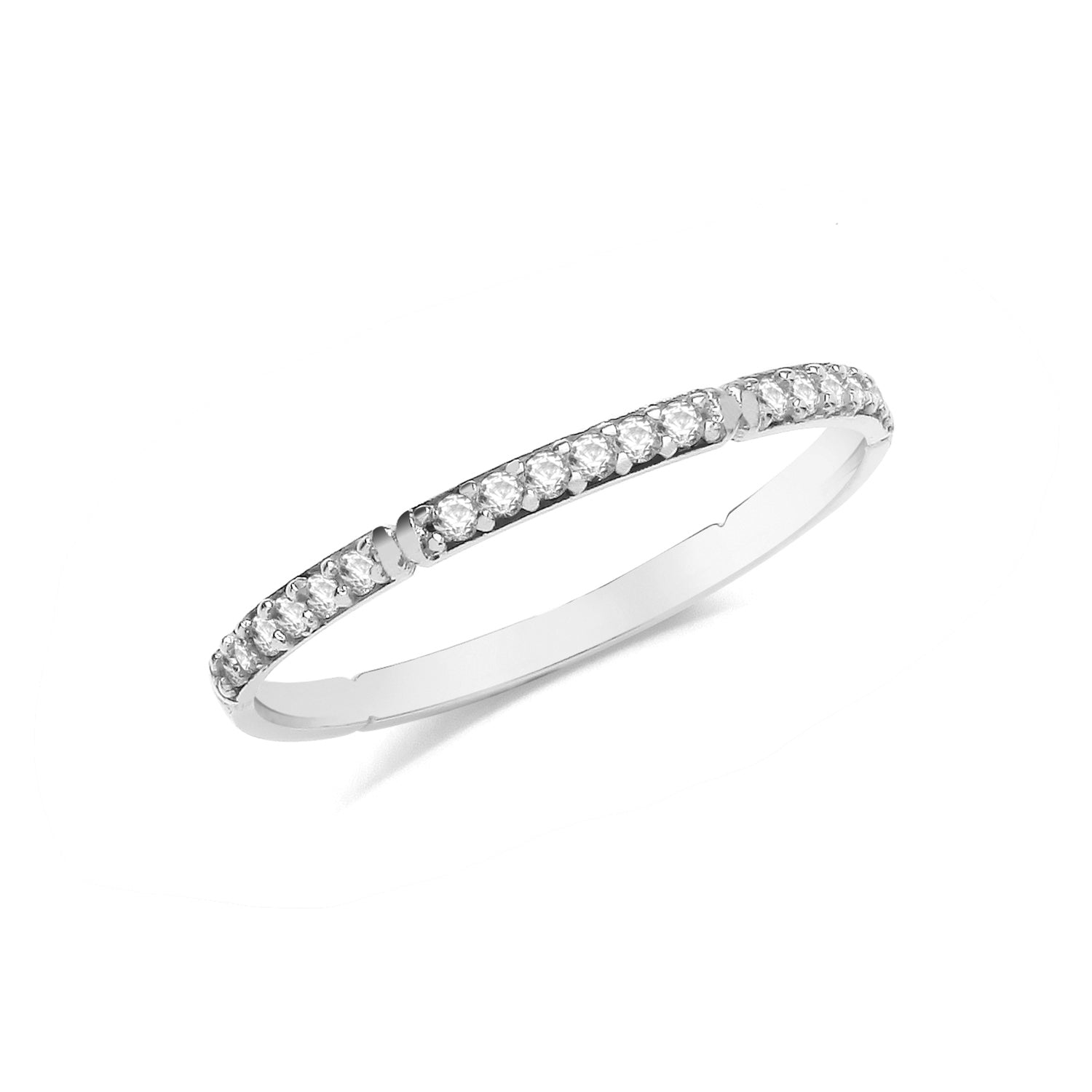 9CT GOLD CZ HALF ETERNITY RING