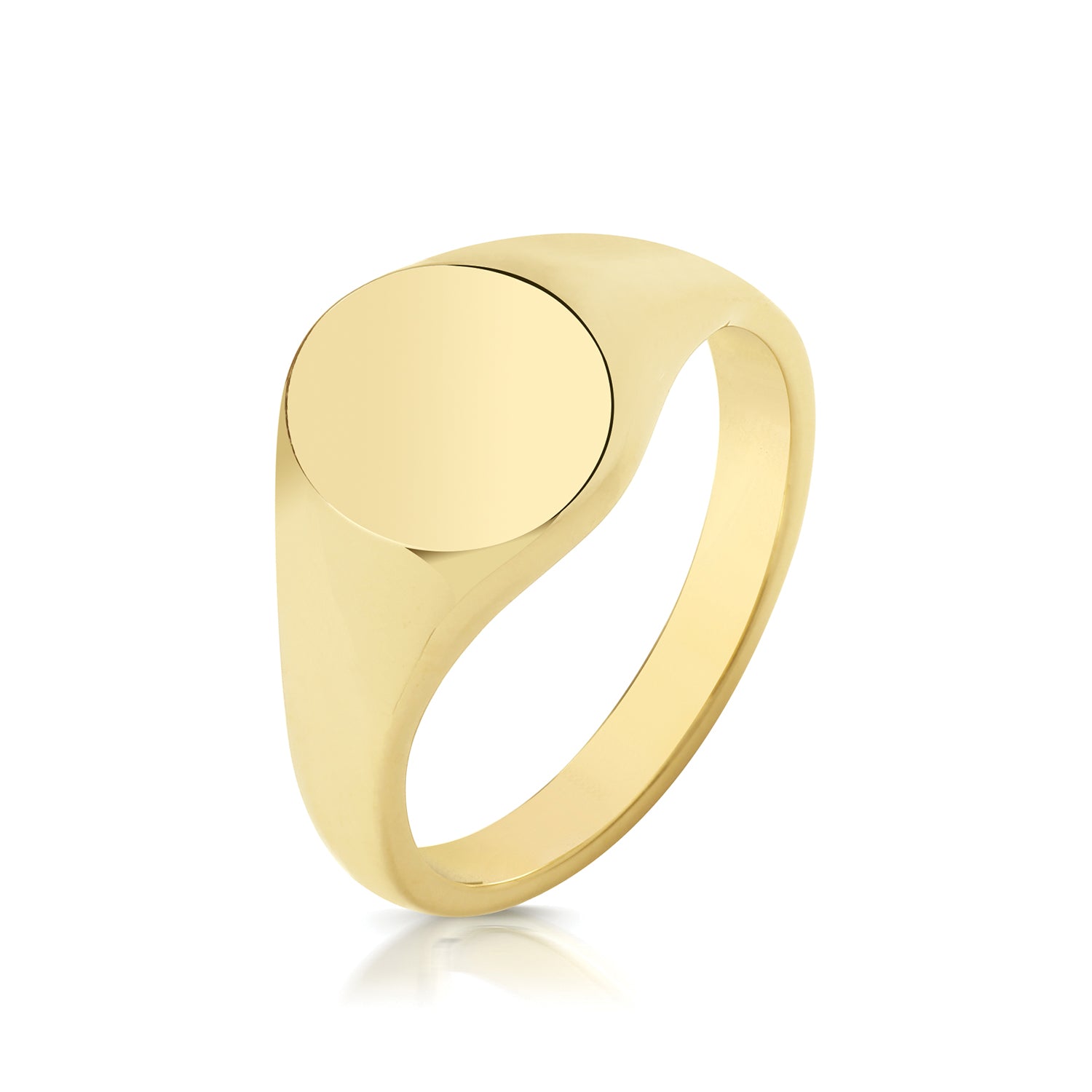 9CT GOLD LADIES' OVAL SIGNET RING