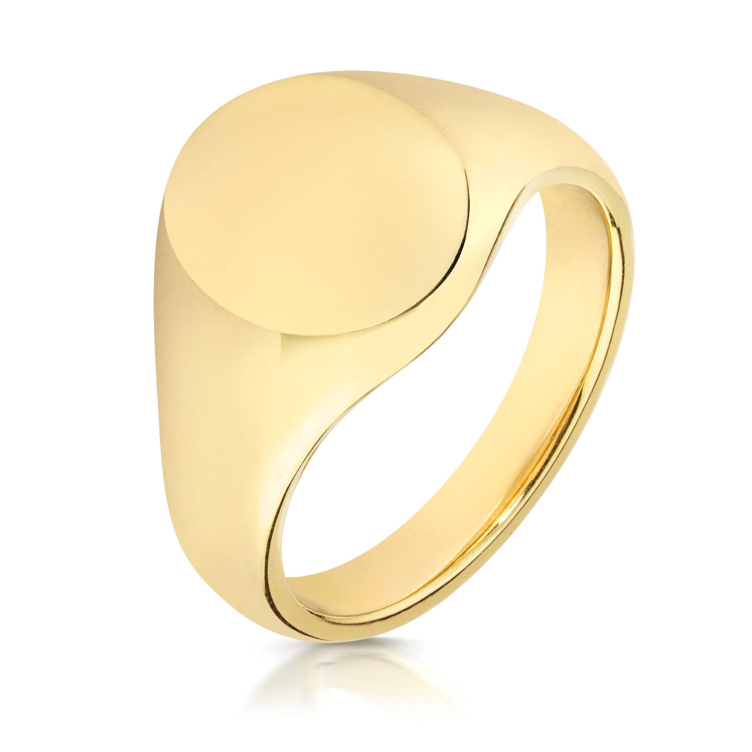 9CT GOLD GENTS' OVAL SIGNET RING