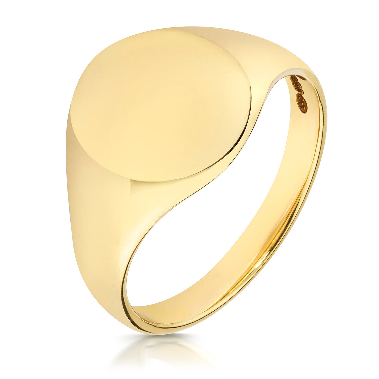 9CT GOLD GENTS' OVAL SIGNET RING