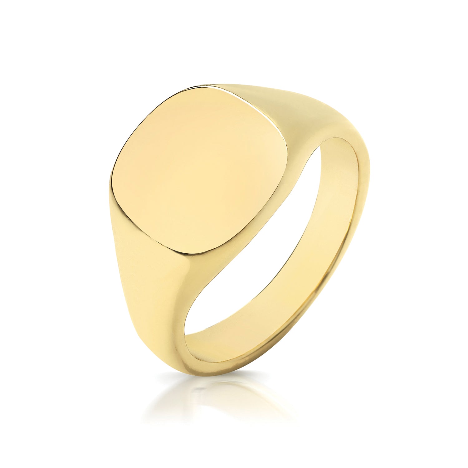 9CT GOLD GENTS' CUSHION SIGNET RING