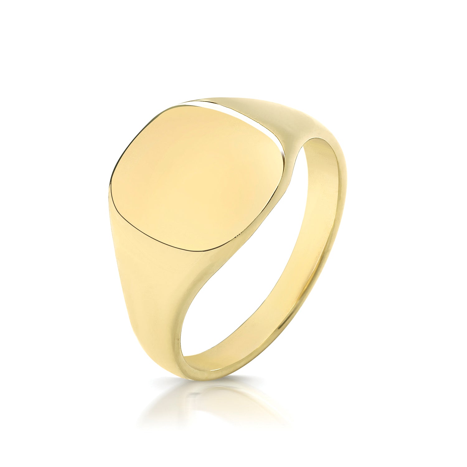 9CT GOLD GENTS' CUSHION SIGNET RING