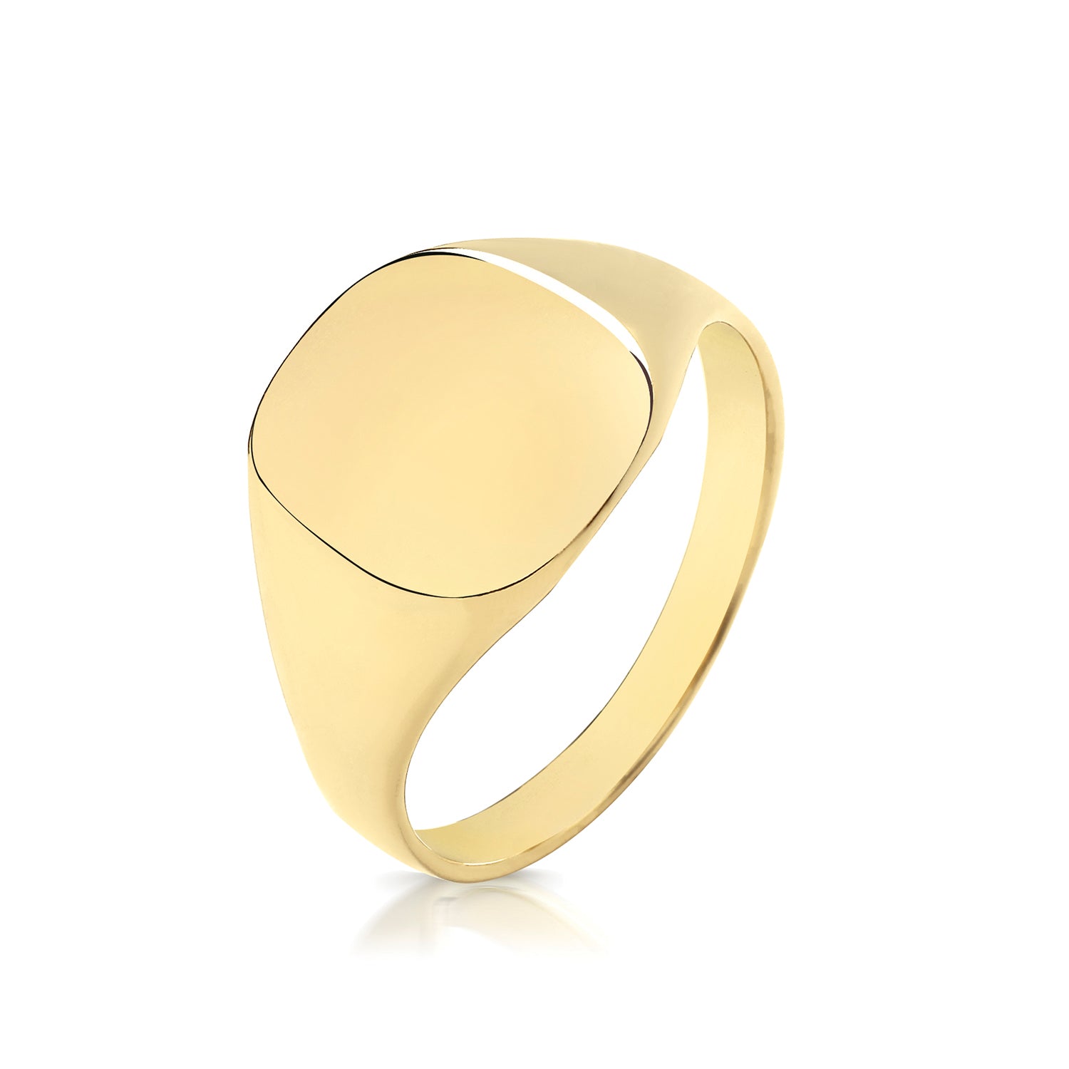 9CT GOLD GENTS' CUSHION SIGNET RING