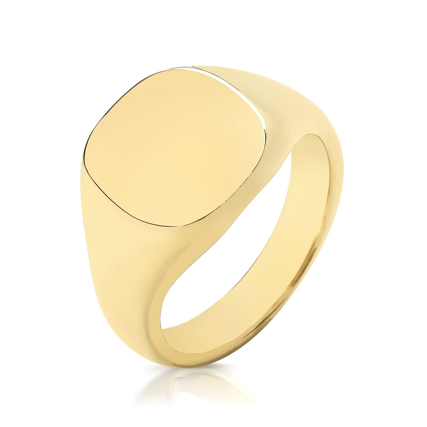 9CT GOLD GENTS' CUSHION SIGNET RING