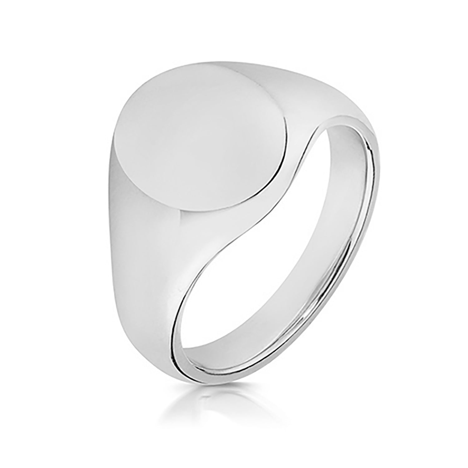 SILVER GENTS' OVAL SIGNET RING