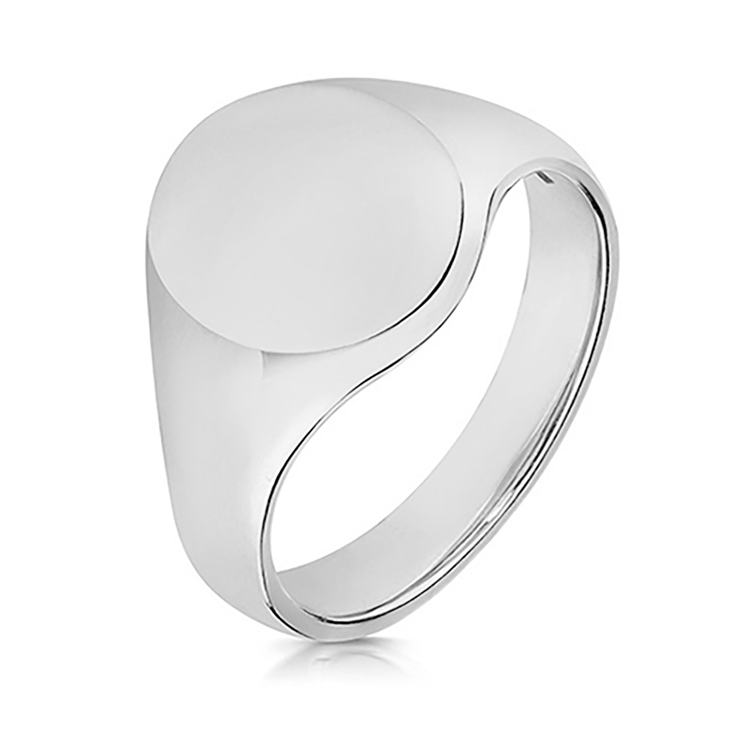 SILVER GENTS' OVAL SIGNET RING