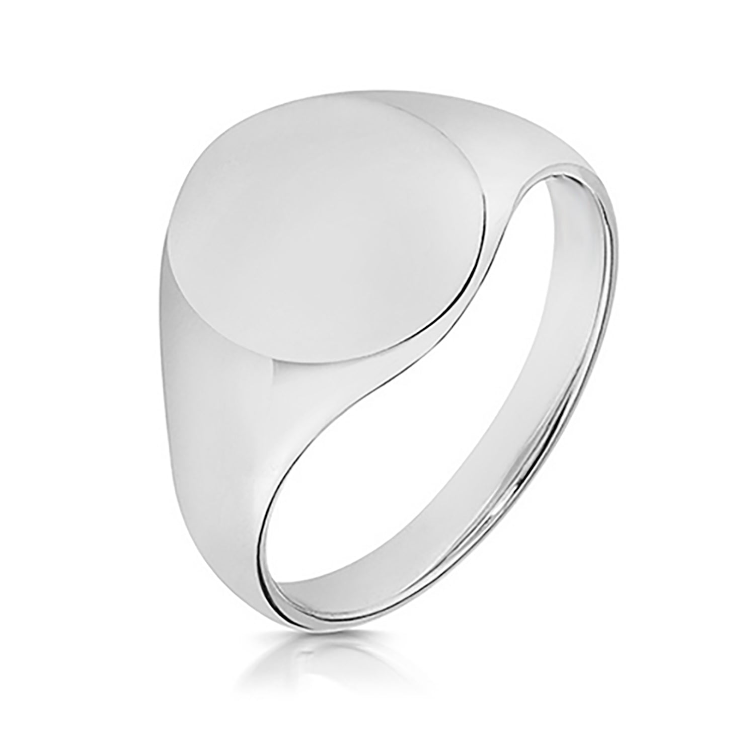 SILVER GENTS' OVAL SIGNET RING