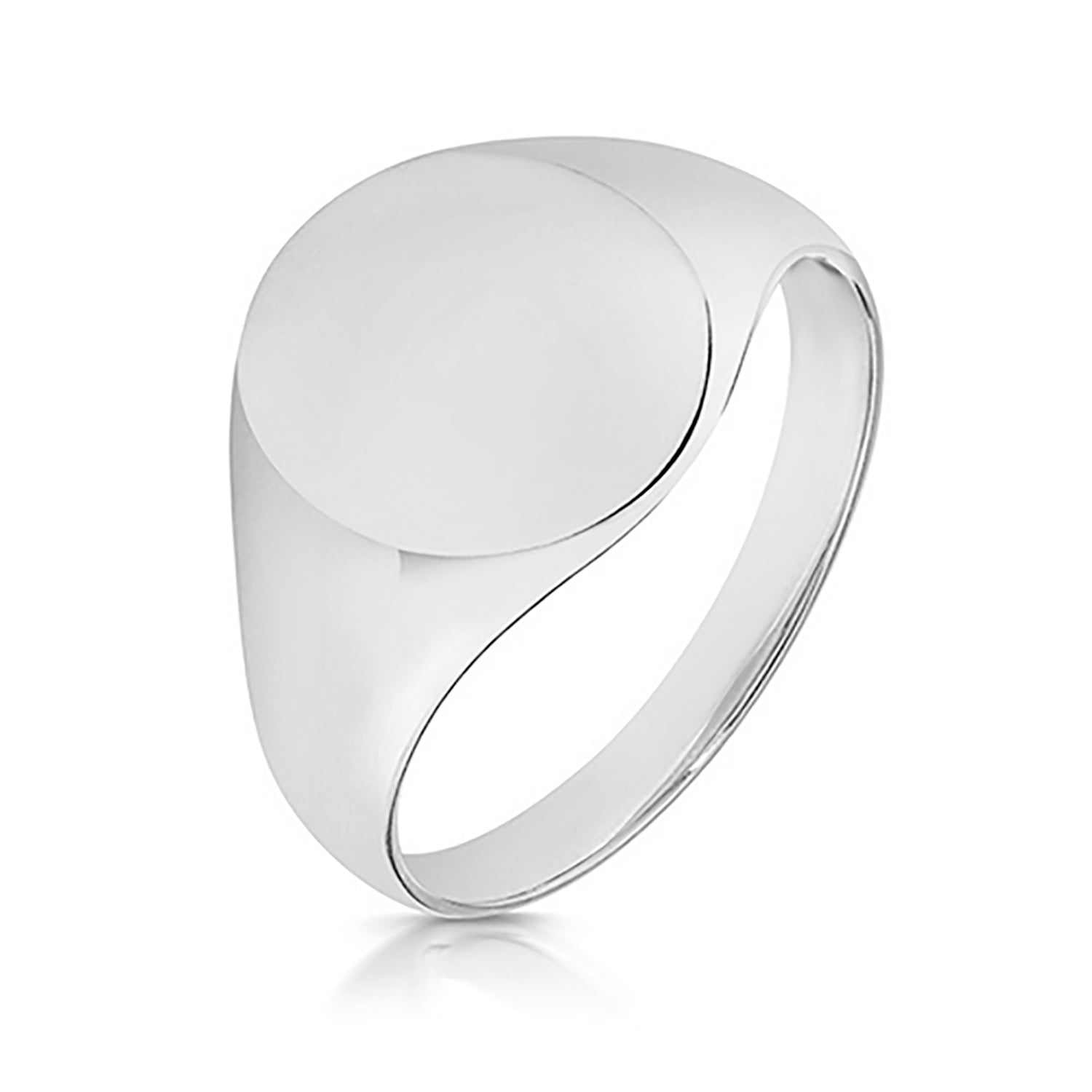SILVER GENTS' OVAL SIGNET RING