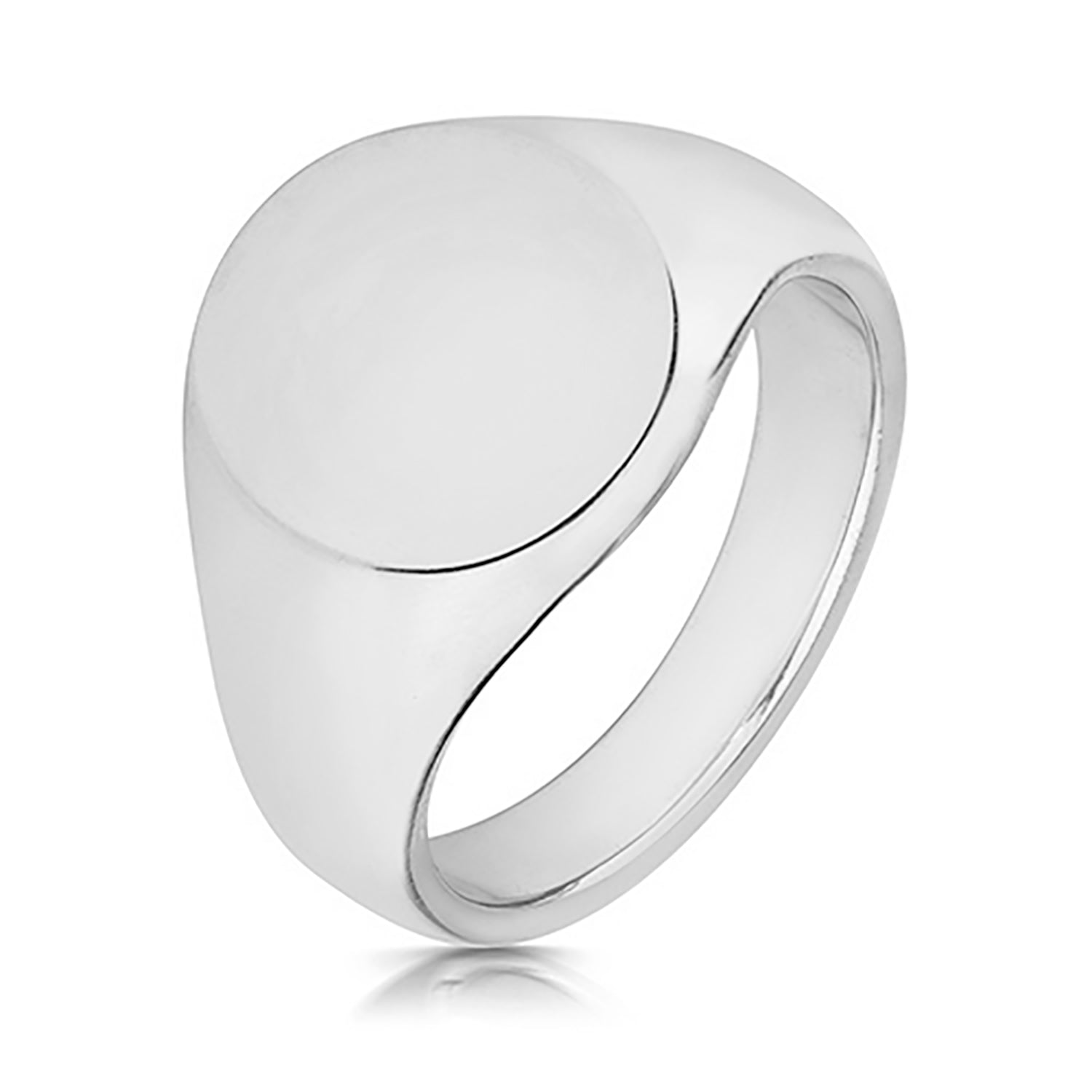 SILVER GENTS' OVAL SIGNET RING