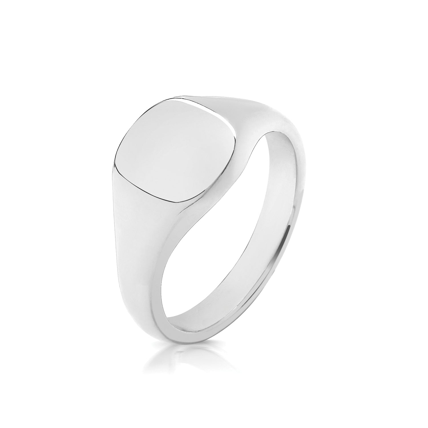 SILVER UNISEX CUSHION SIGNET RING