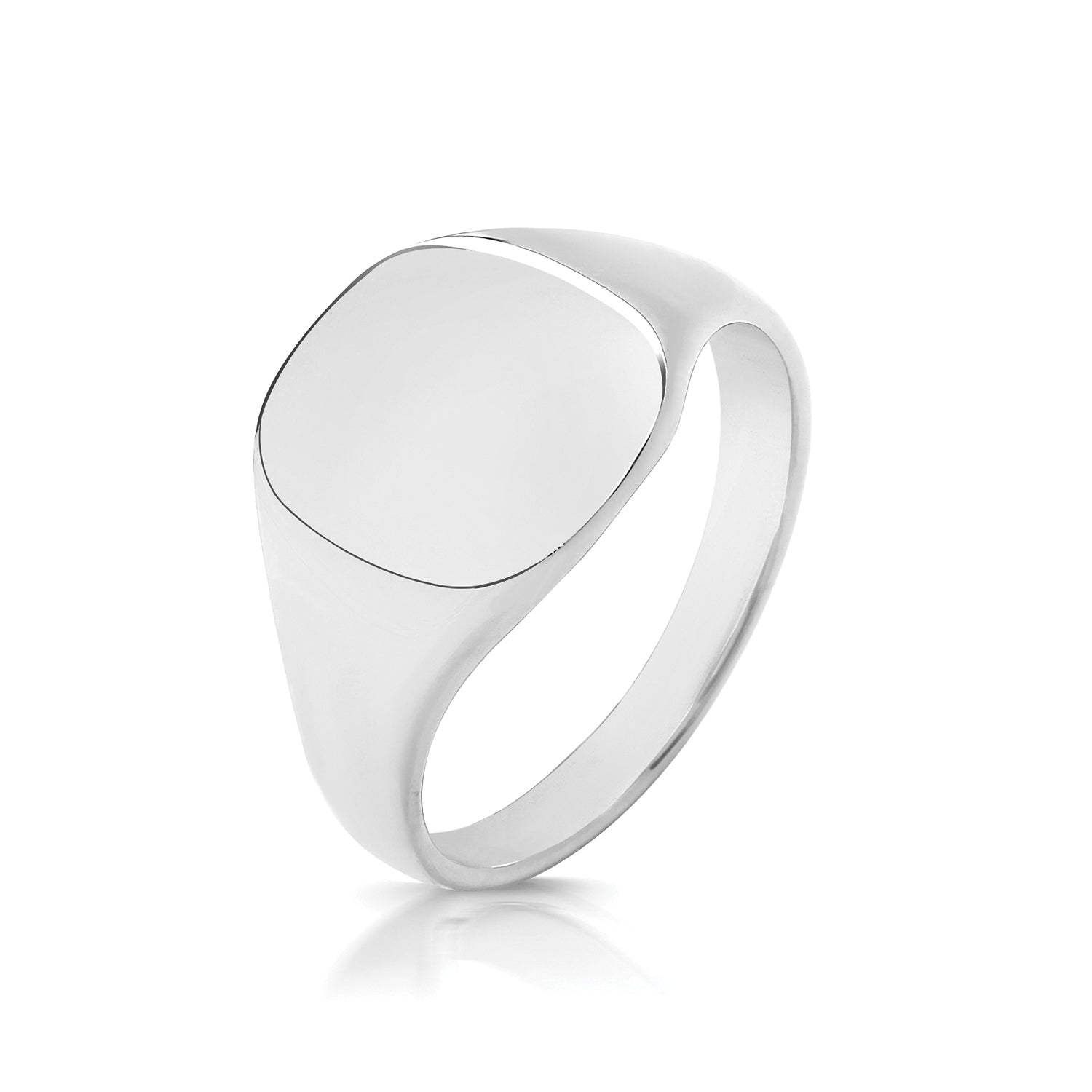 SILVER GENTS' CUSHION SIGNET RING