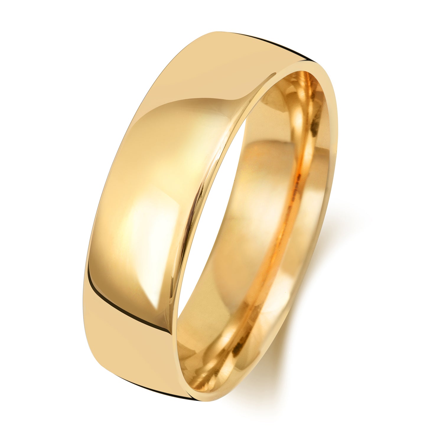 9CT GOLD 6MM SLIGHT COURT LIGHT WEDDING RING