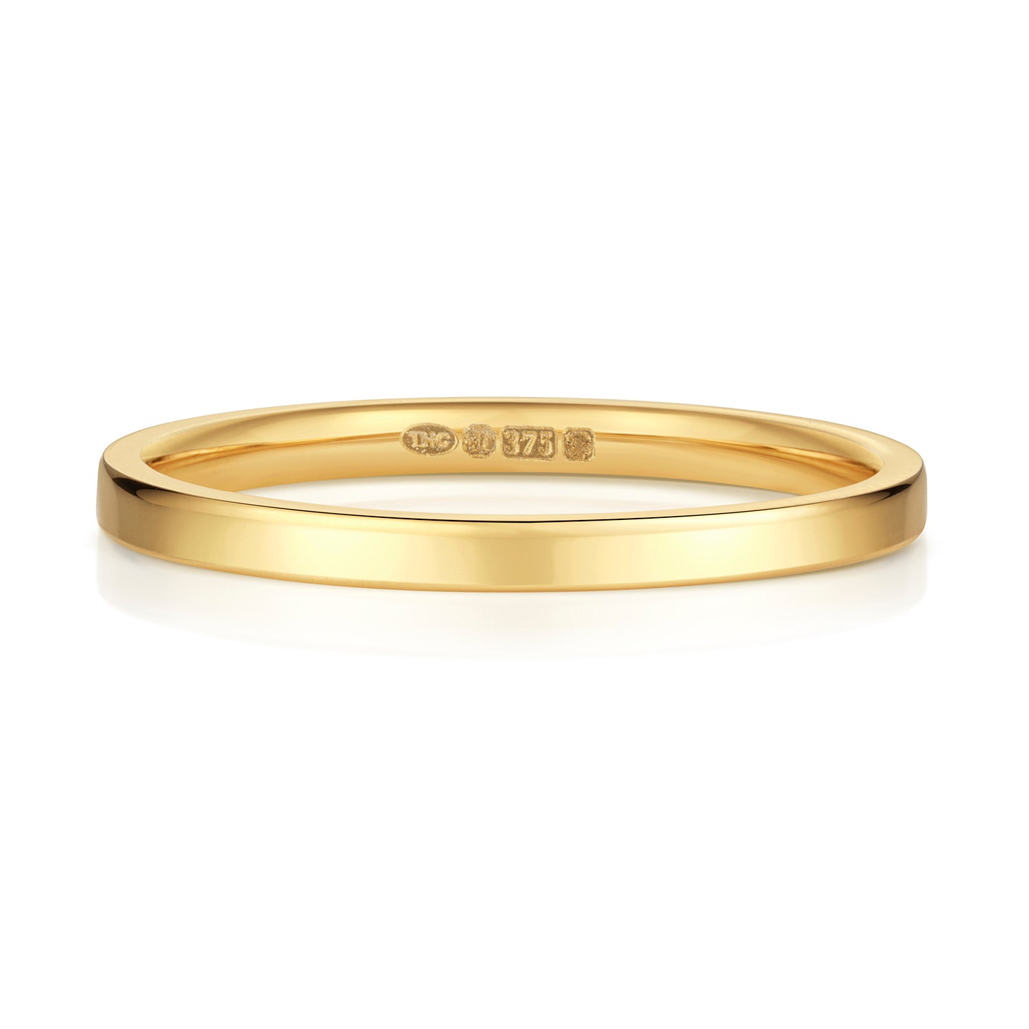 9CT GOLD 1.7MM FLAT COURT HEAVY WEDDING RING