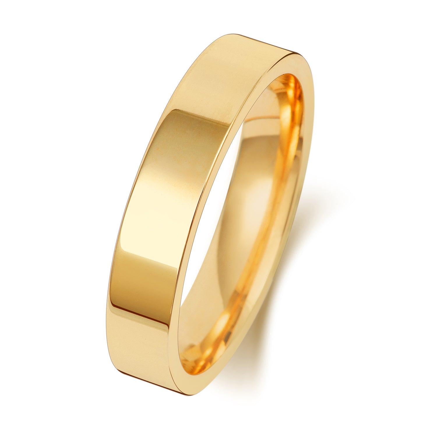 9CT GOLD 4MM FLAT COURT LIGHT WEDDING RING