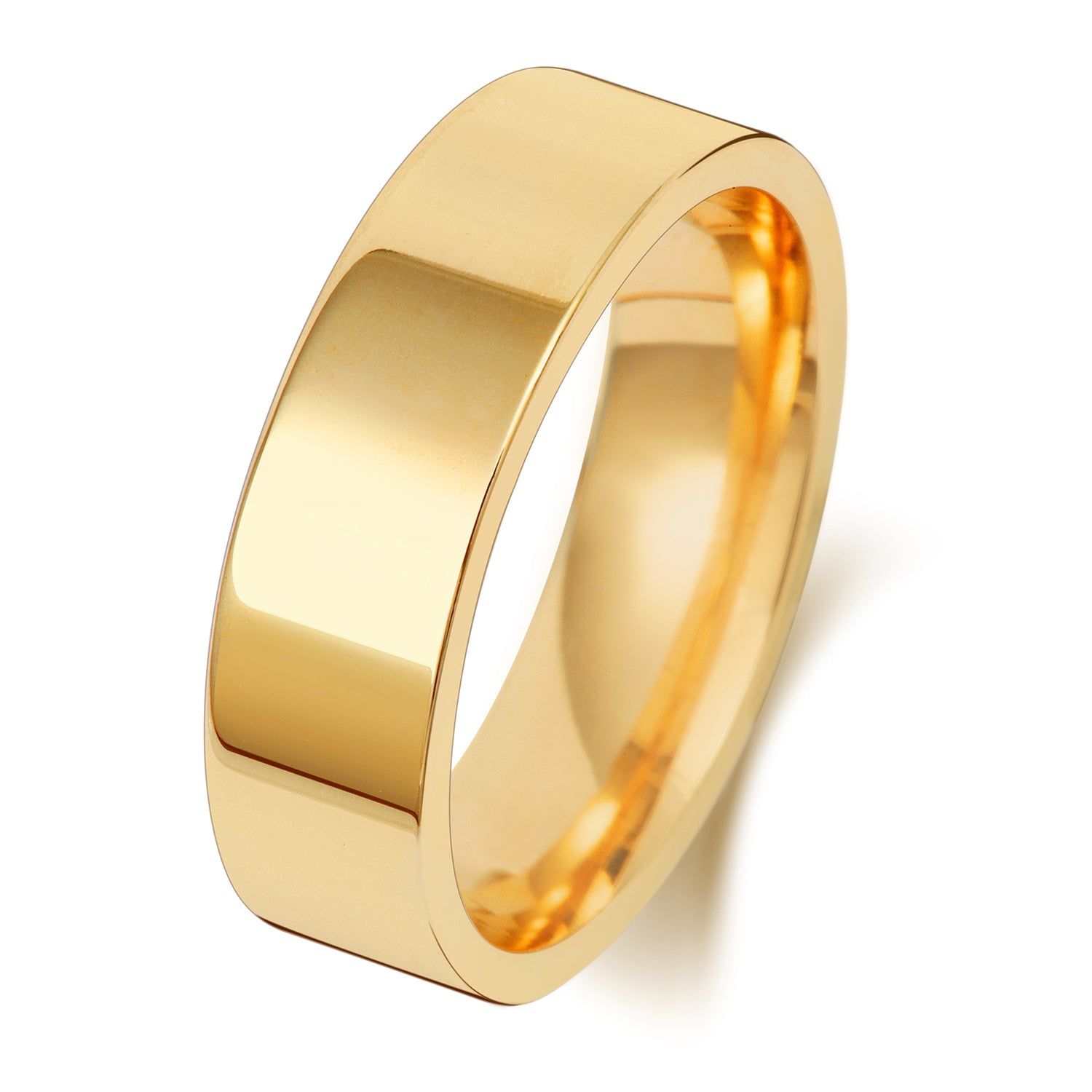 9CT GOLD 6MM FLAT COURT HEAVY WEDDING RING