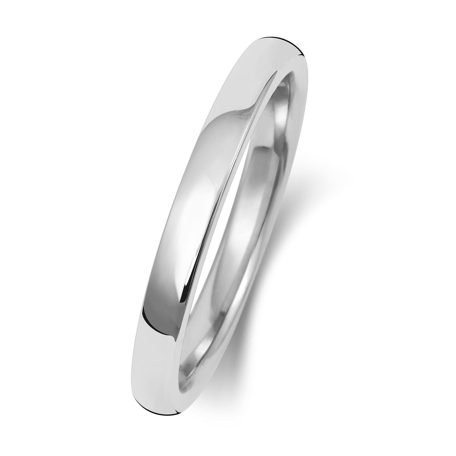 9CT WHITE GOLD 2MM SOFT COURT LIGHT WEDDING RING