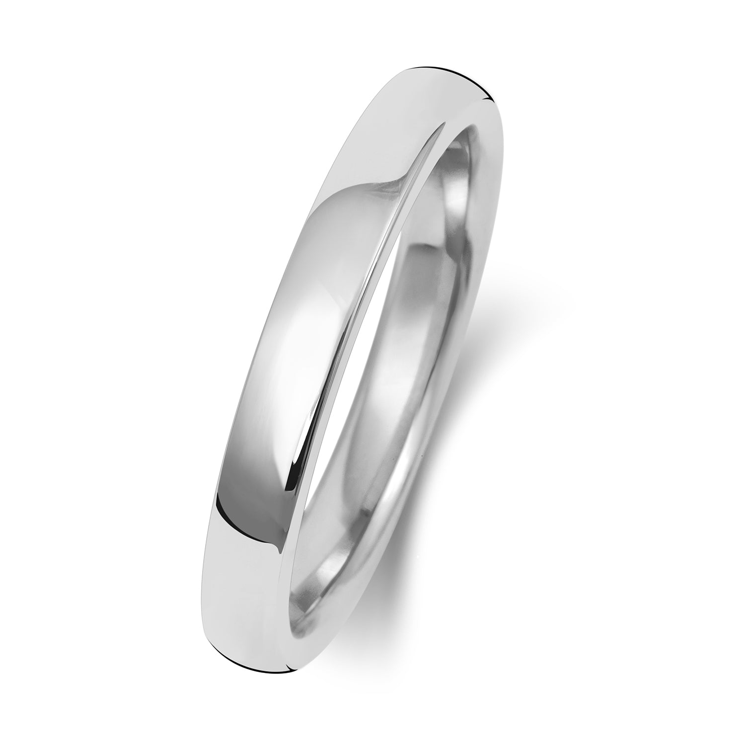9CT WHITE GOLD 2.5MM SOFT COURT HEAVY WEDDING RING
