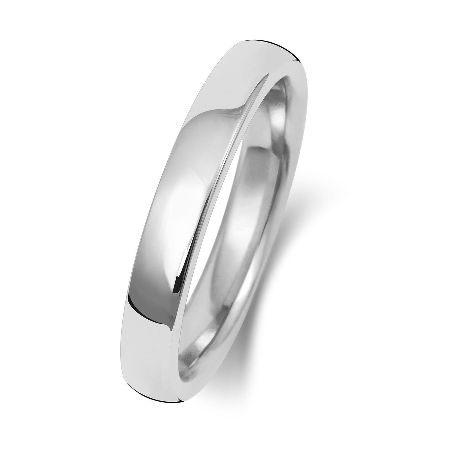 9CT WHITE GOLD 3MM SOFT COURT LIGHT WEDDING RING